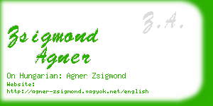 zsigmond agner business card